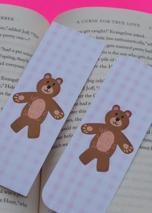 Teddy Bear Bookmark – "You Little Softie"