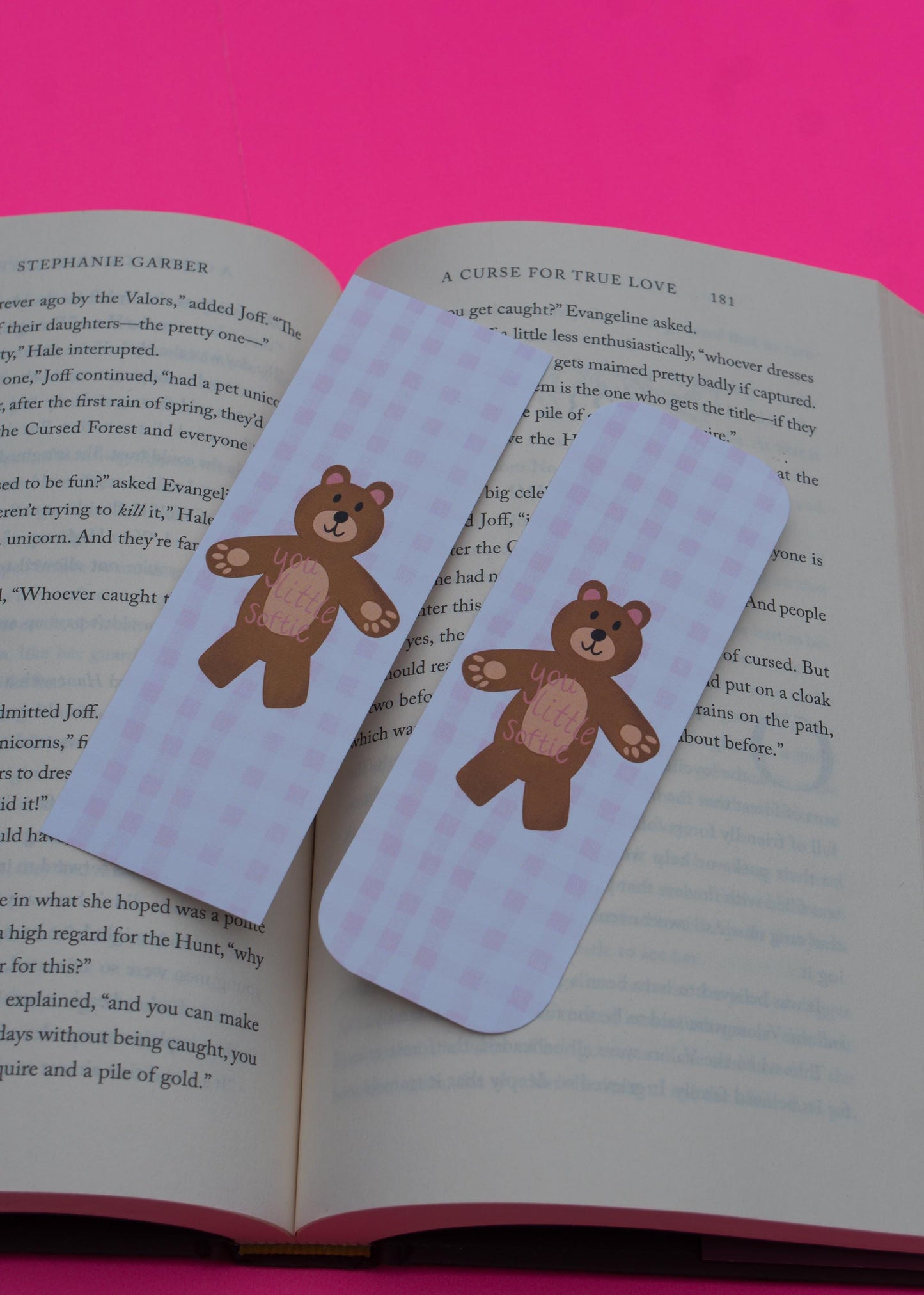 Teddy Bear Bookmark – "You Little Softie"