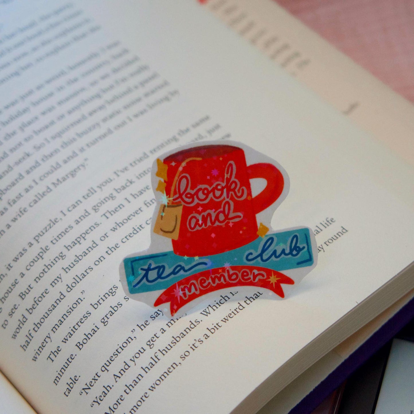 Book and Tea Club Member Sticker