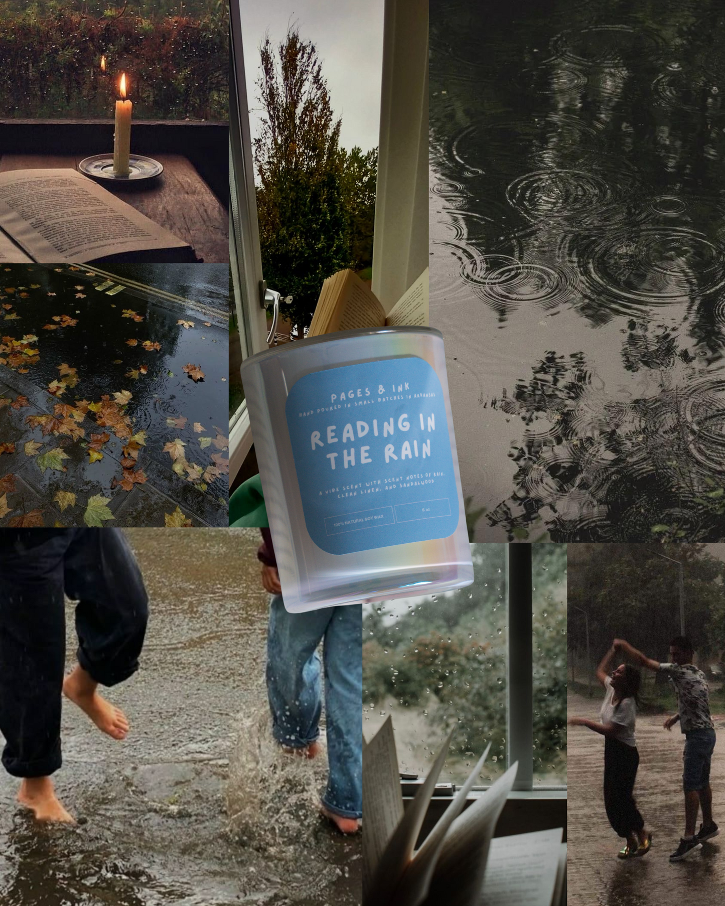 Reading in the Rain: Cotton & Rain Water Candle