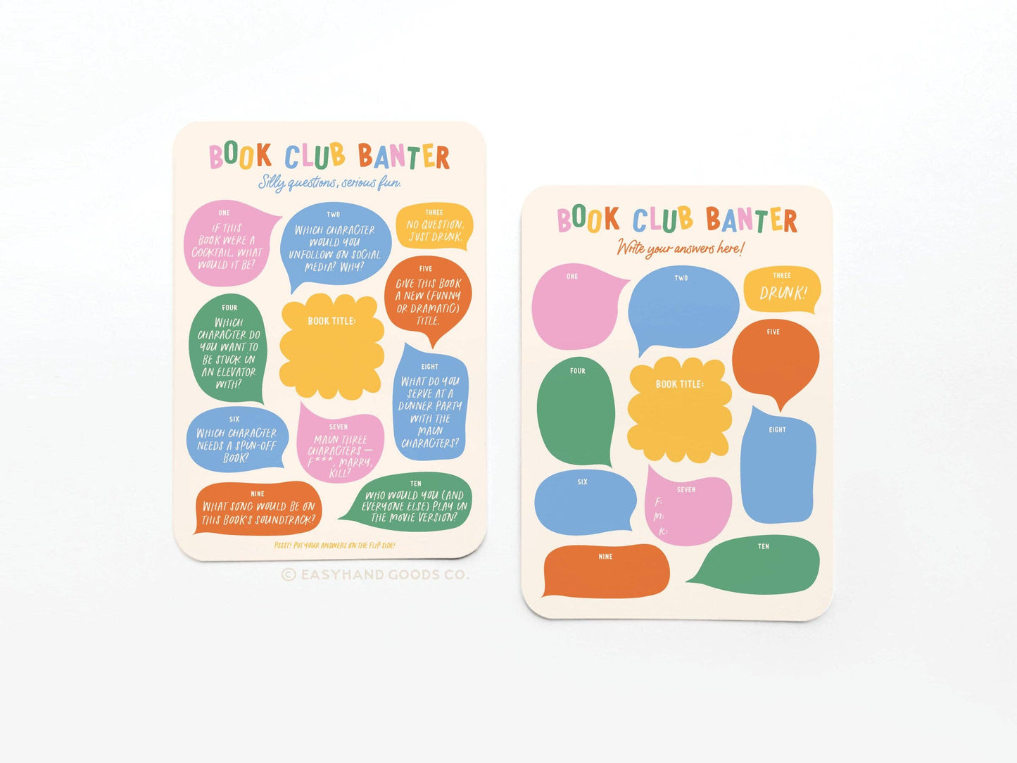 Book Club Banter Book Review Card Set
