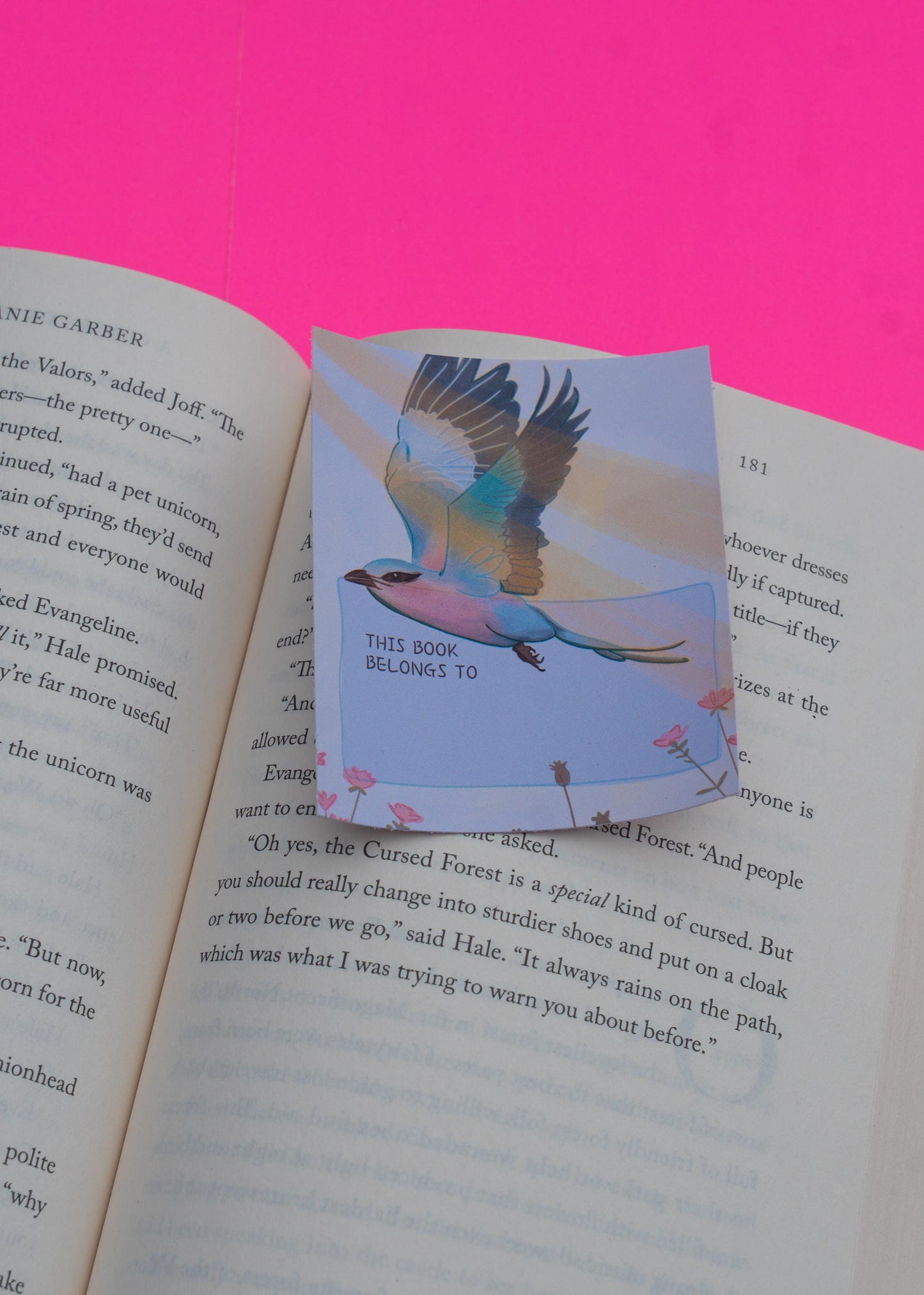 Spring Bookplate Sticker with Bird Design