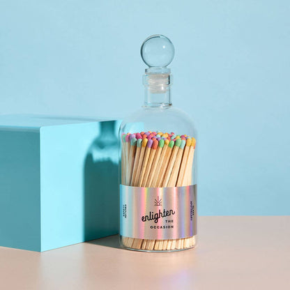 Glass Ball Top Apothecary Jar with Confetti Mix Matchsticks