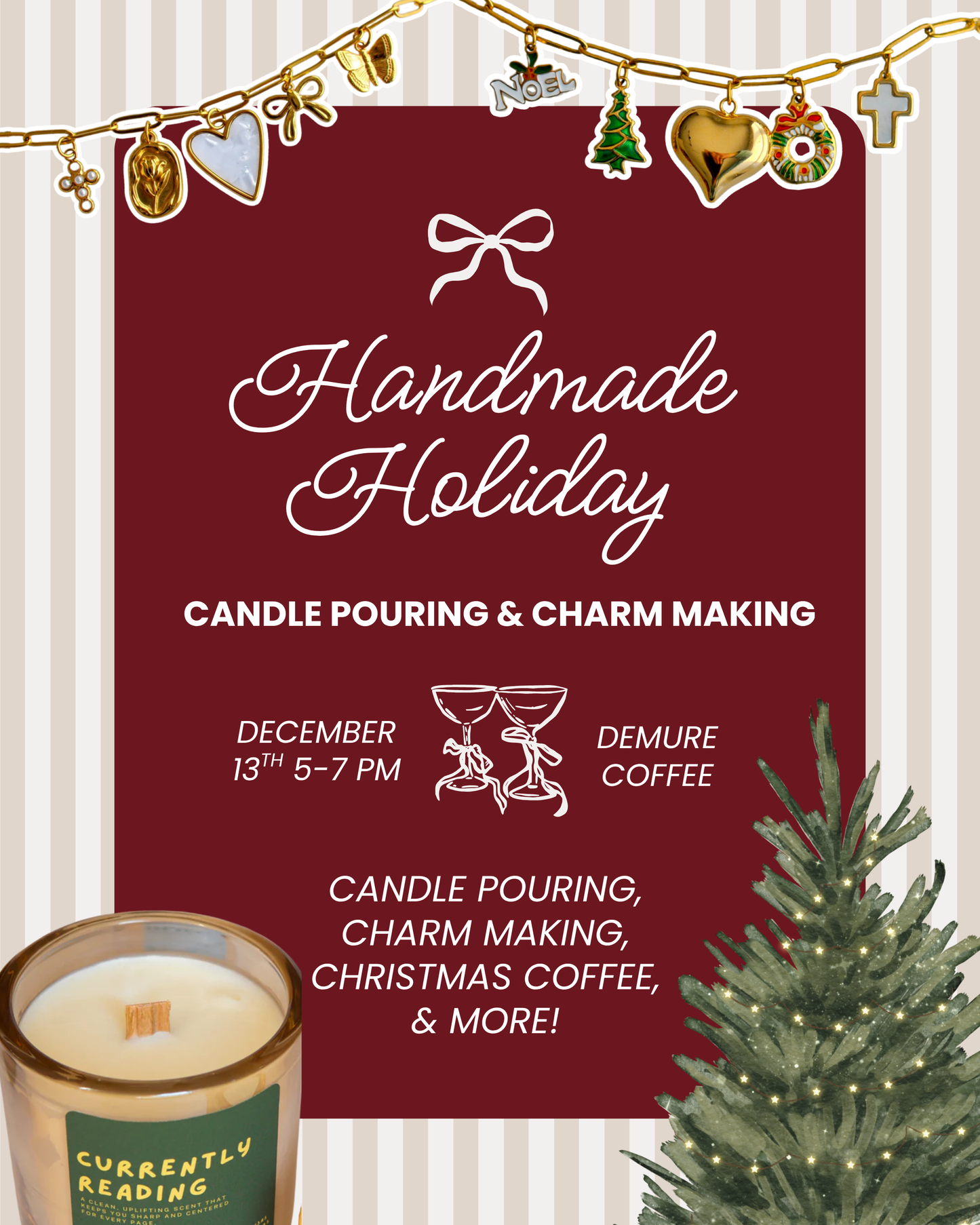Candle Pouring + Charm Necklace Workshop