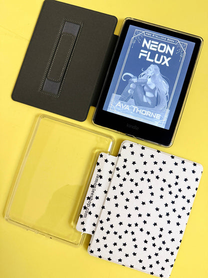 Mini Stars Kindle Case Cover with Clear Back and Cover Strap - 11th + 12th Gen Paperwhite/Colorsoft