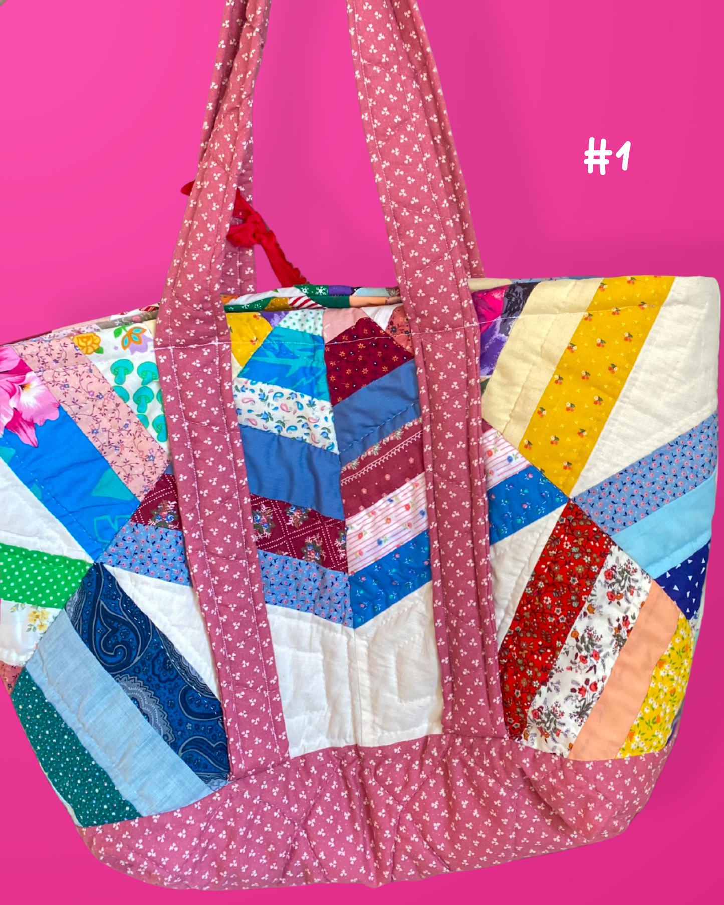 Upcycled Quilt Tote Bag - One of a Kind