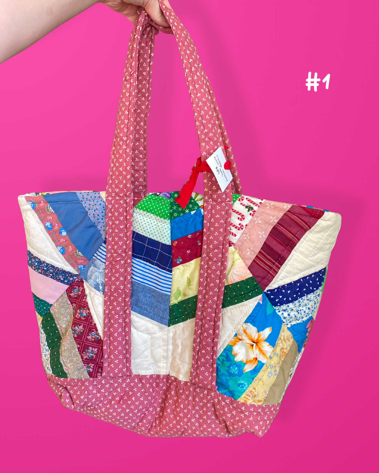 Upcycled Quilt Tote Bag - One of a Kind