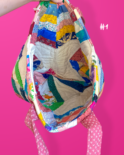 Upcycled Quilt Tote Bag - One of a Kind