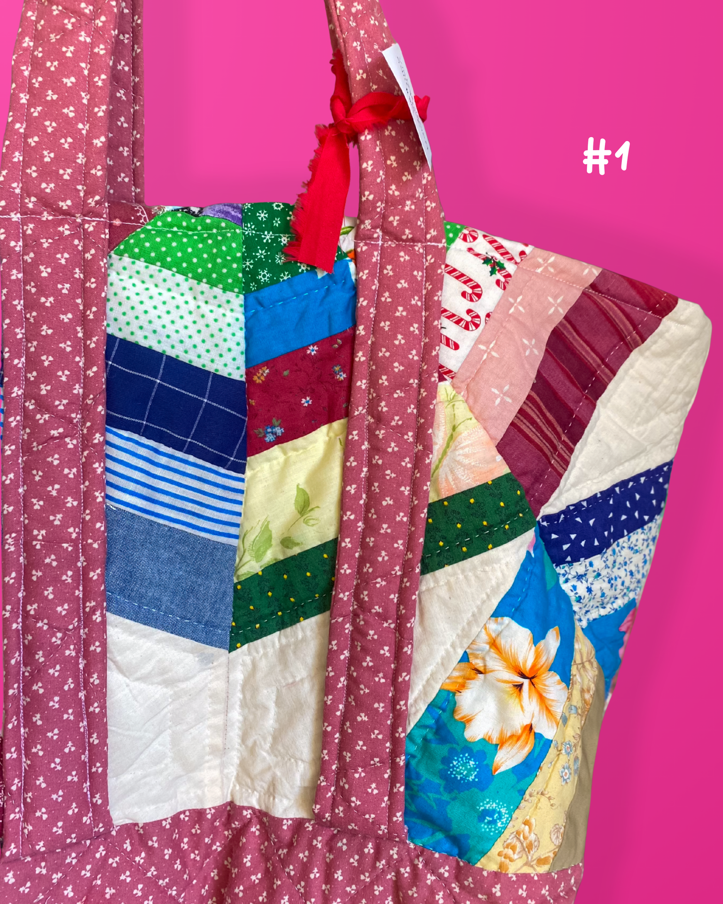 Upcycled Quilt Tote Bag - One of a Kind