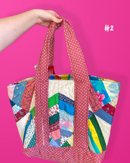 Upcycled Quilt Tote Bag - One of a Kind