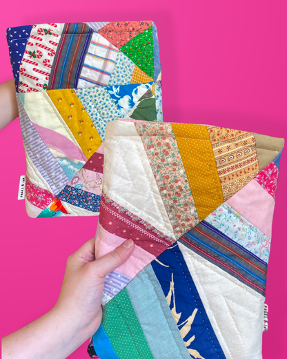 Upcycled Quilt Book Sleeve - One of a Kind