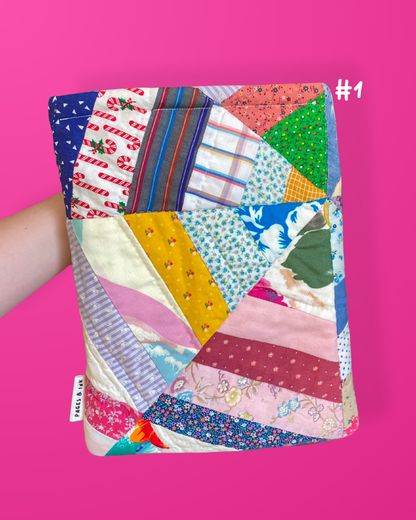 Upcycled Quilt Book Sleeve - One of a Kind