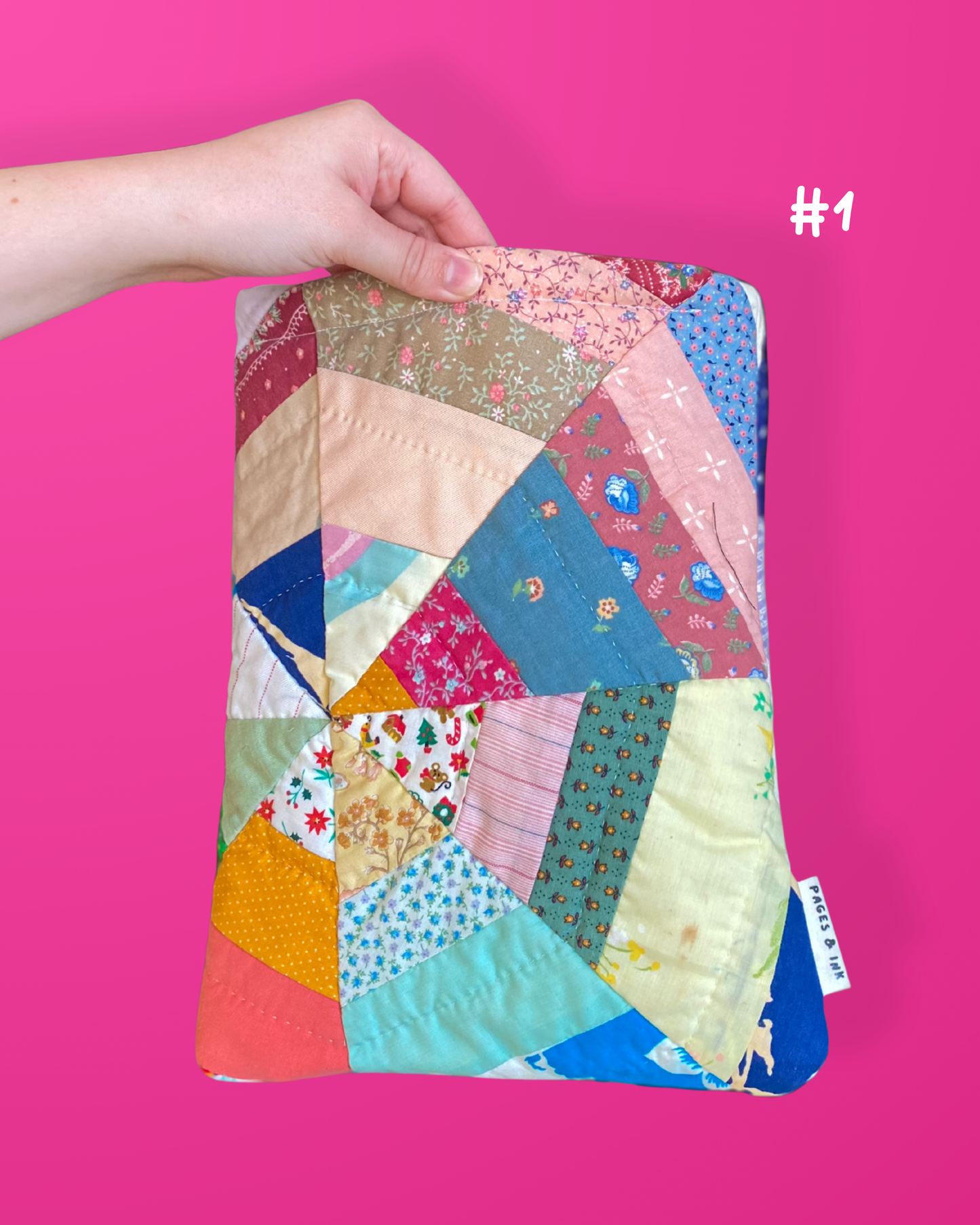 Upcycled Quilt Book Sleeve - One of a Kind