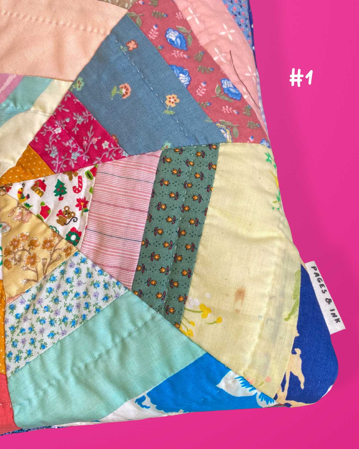 Upcycled Quilt Book Sleeve - One of a Kind