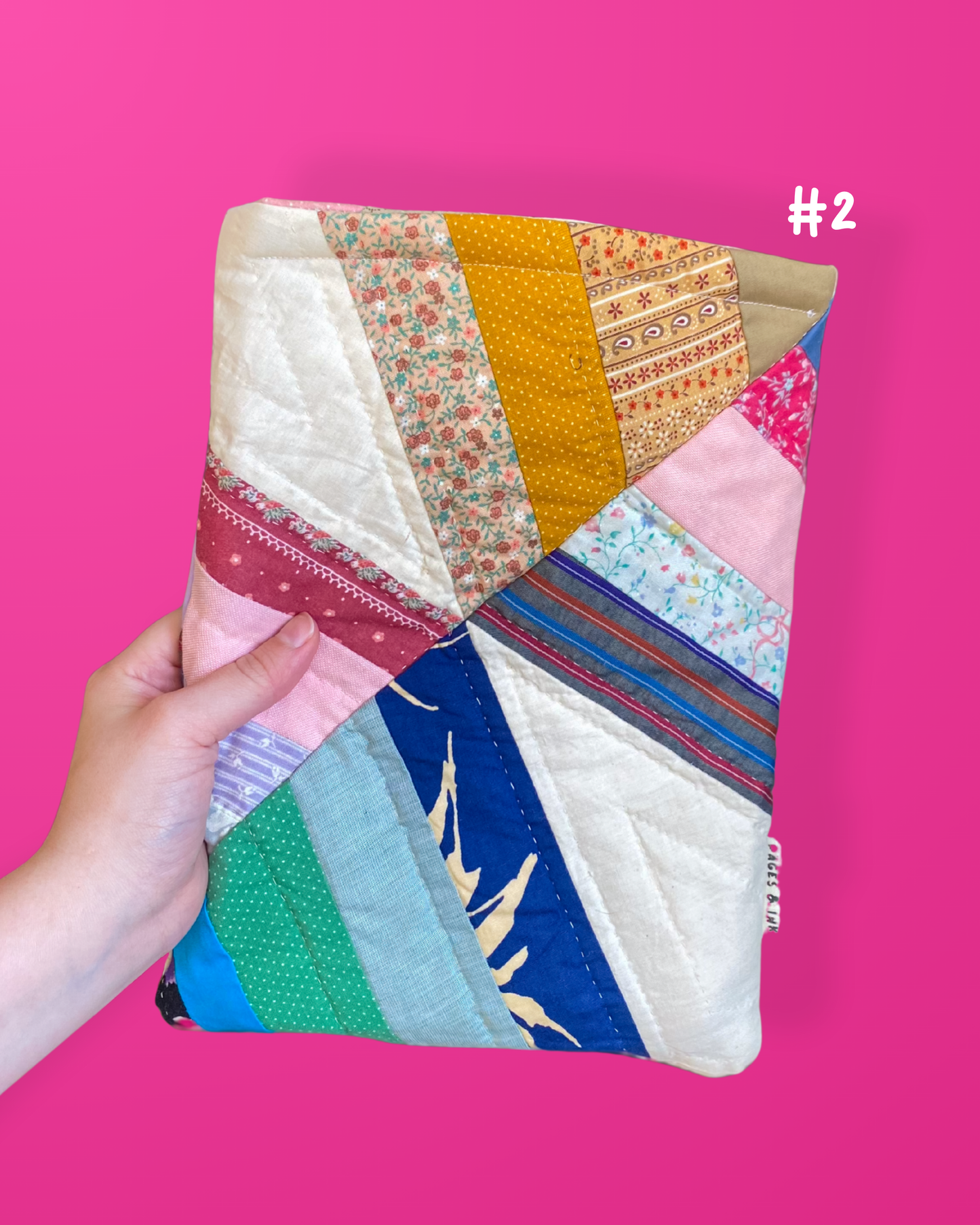 Upcycled Quilt Book Sleeve - One of a Kind