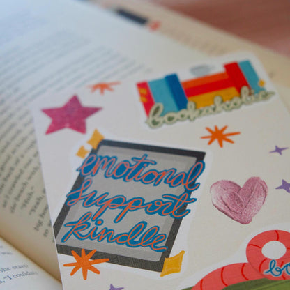 Book-Themed Faux Sticker Collage Kindle Case Insert