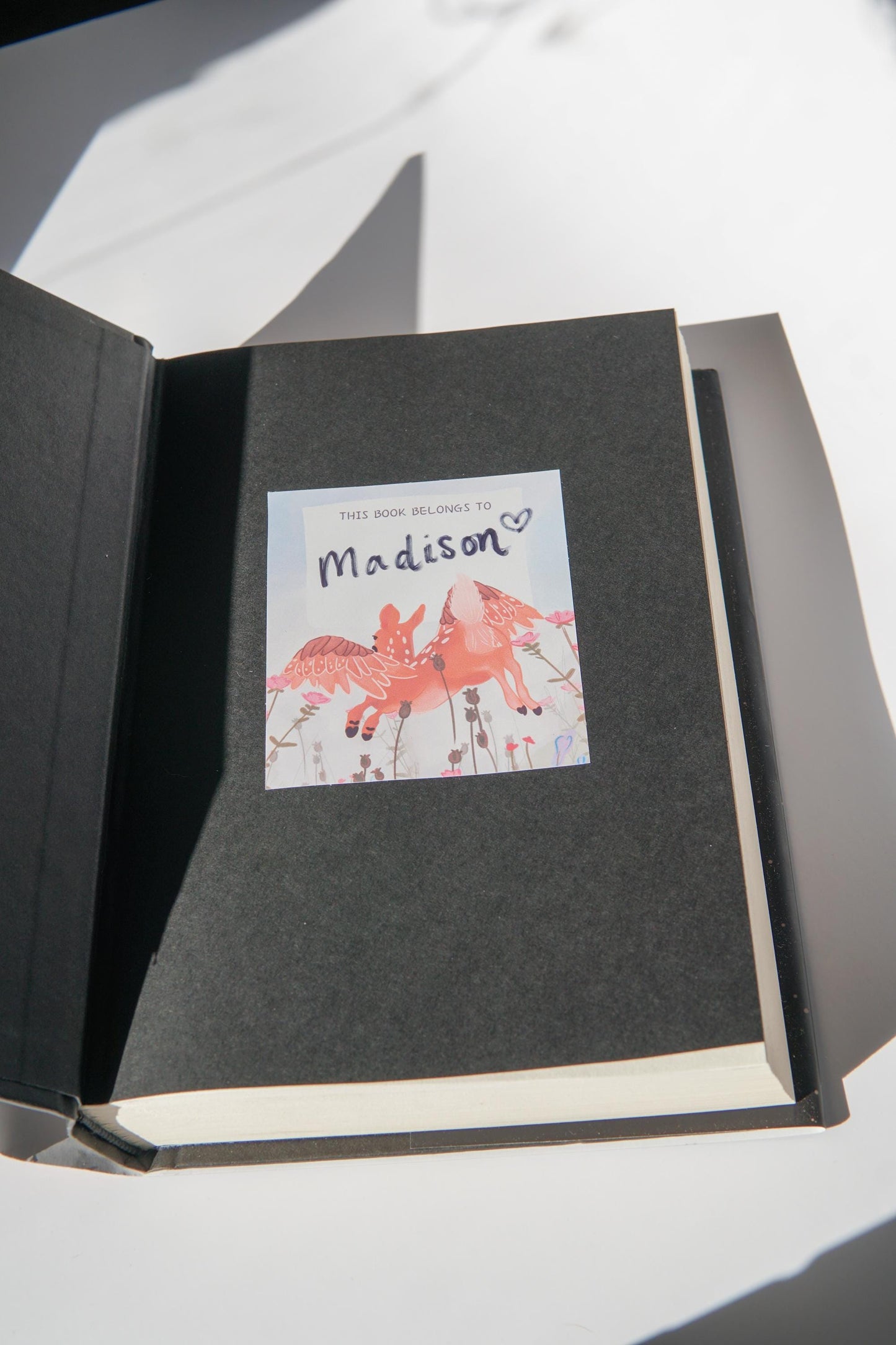 Spring Bookplate Sticker with Bird Design