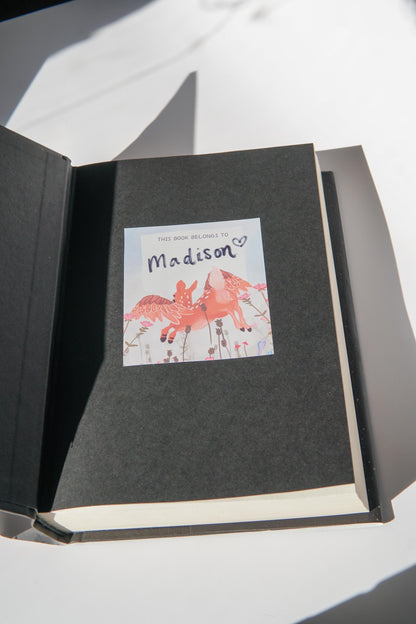 Spring Bookplate Sticker with Bird Design