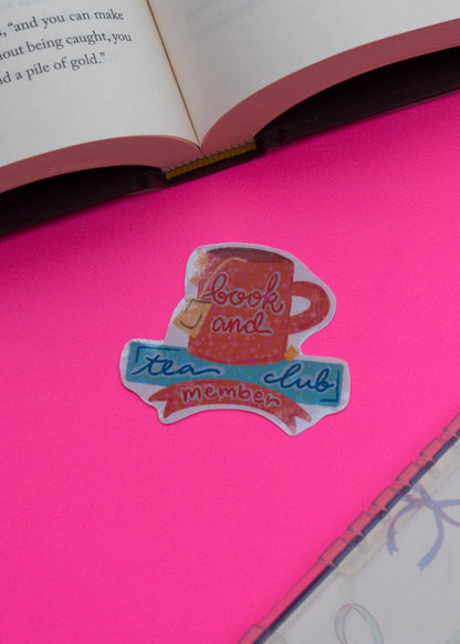 Book and Tea Club Member Sticker