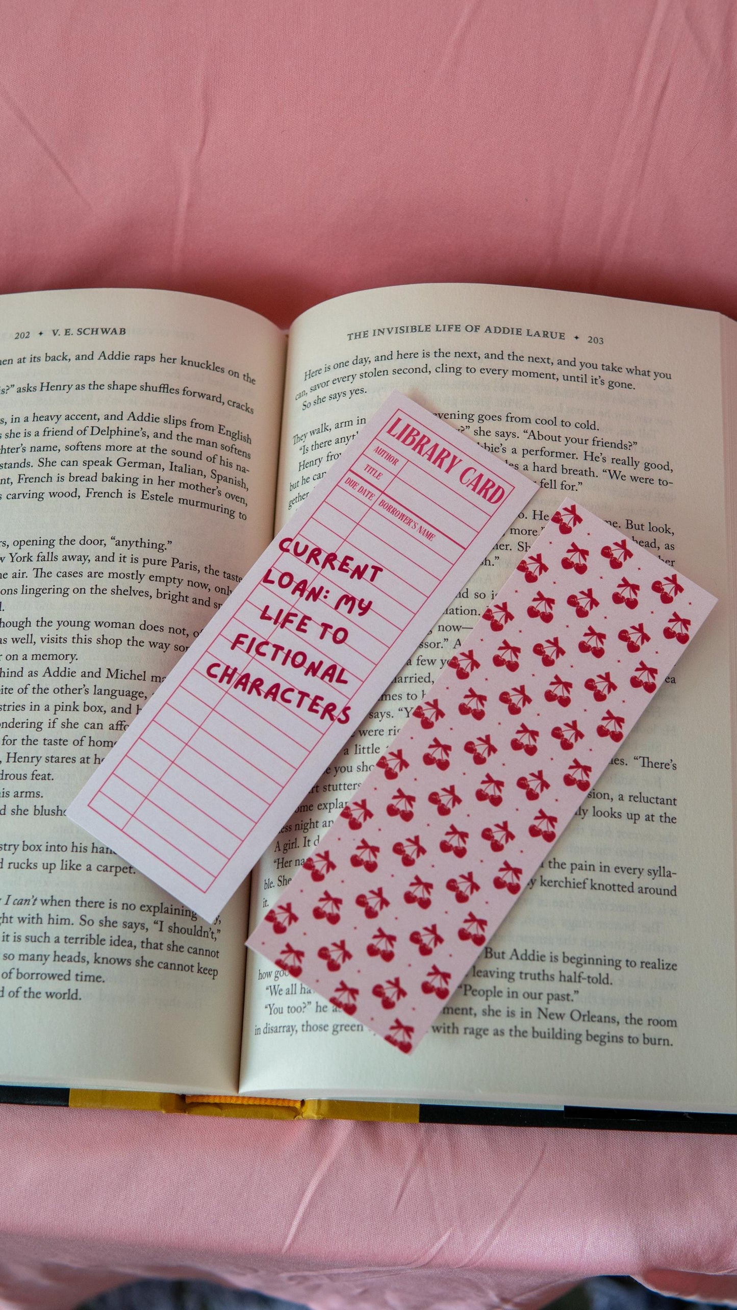 Library Card Bookmark – “Current Loan: My Life to Fictional Characters”