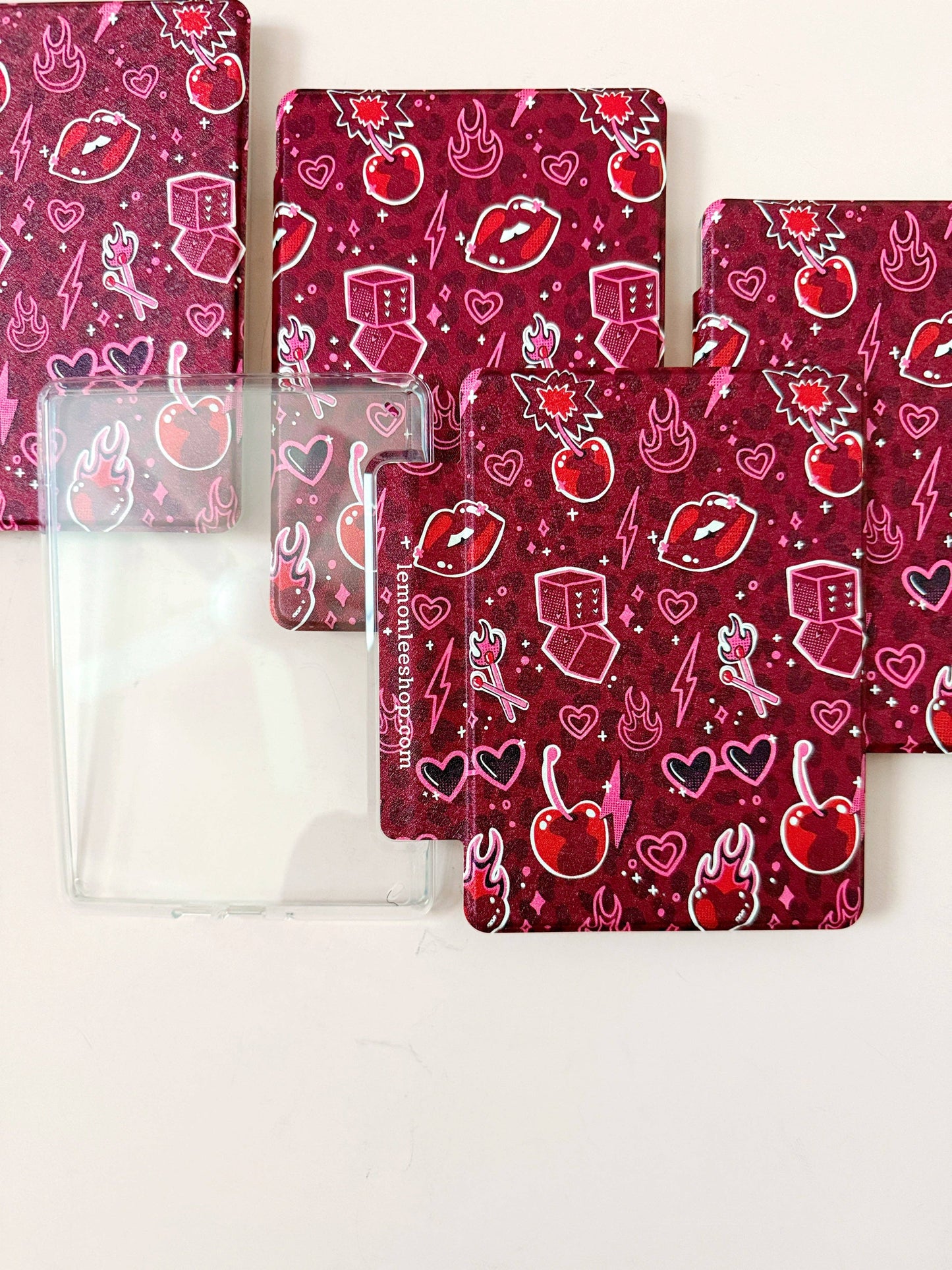 Cherry Bomb Kindle Case Cover with Clear Back and Cover Strap