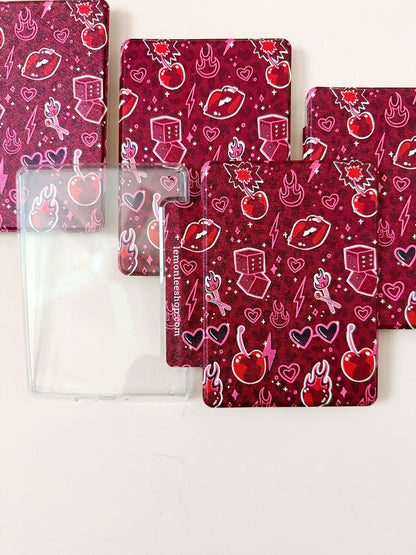 Cherry Bomb Kindle Case Cover with Clear Back and Cover Strap