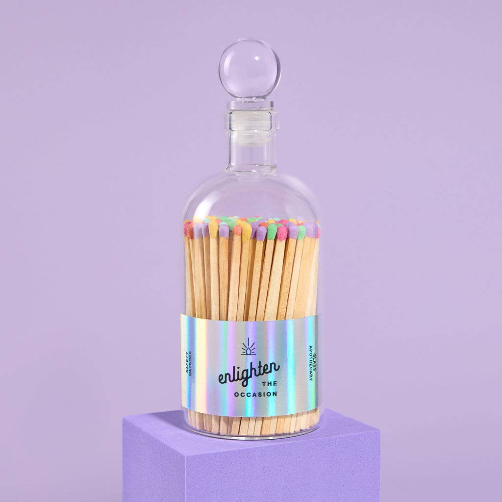 Glass Ball Top Apothecary Jar with Confetti Mix Matchsticks