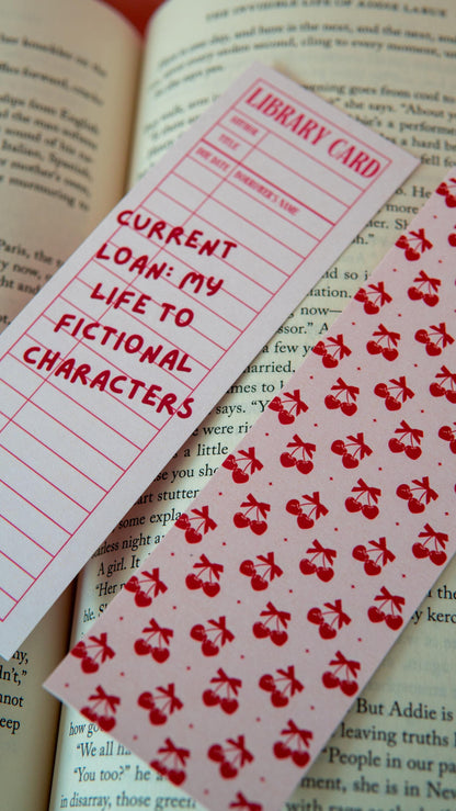 Library Card Bookmark – “Current Loan: My Life to Fictional Characters”