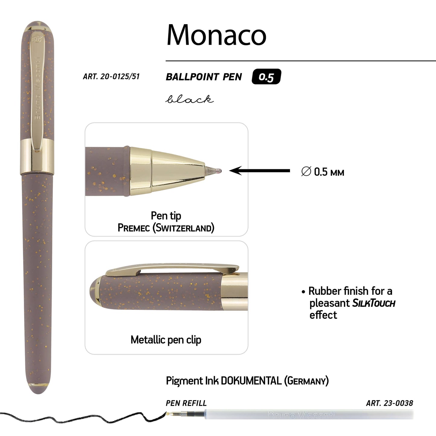 Monaco - Glitter Grey Pen