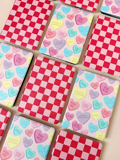 Red and Pink Checkers Kindle Case
