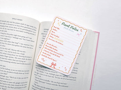 Coquette Novel Notes Book Review Card Set