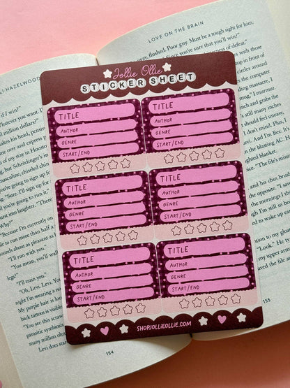 Maroon Gingham Book Review Sticker Sheet