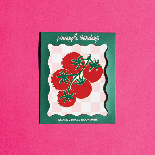 Tomato Vine Enamel Brass Bookmark