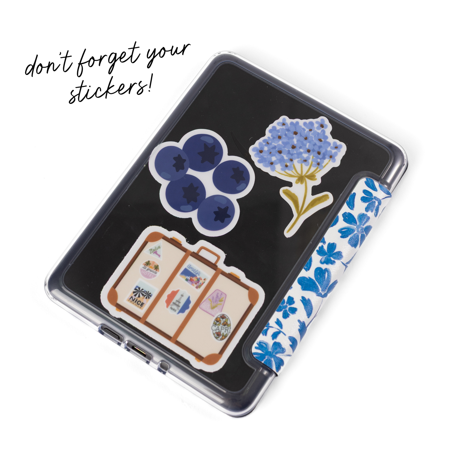 Porcelain Floral Clear Back Kindle Case | Bookish & Reading