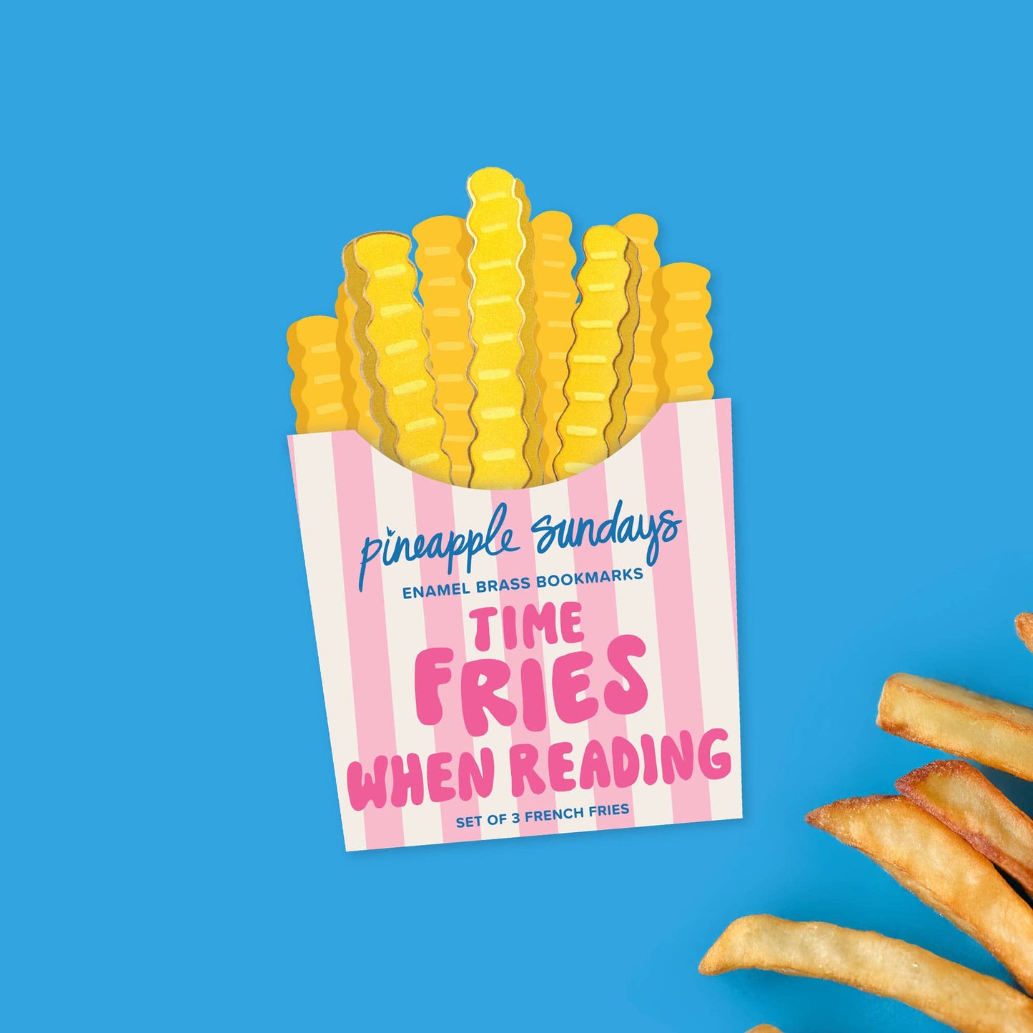 French Fries Enamel Brass Bookmark
