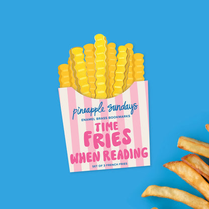 French Fries Enamel Brass Bookmark