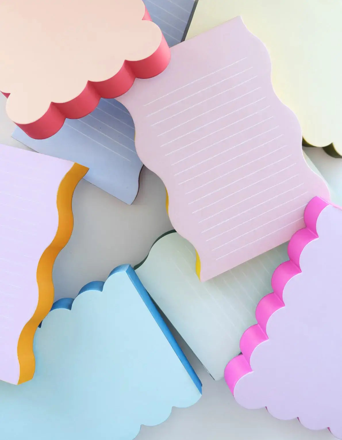 Scalloped Shaped Notepad | Chartreuse + Olive Edge