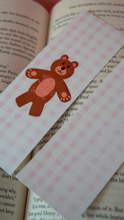 Teddy Bear Bookmark – "You Little Softie"