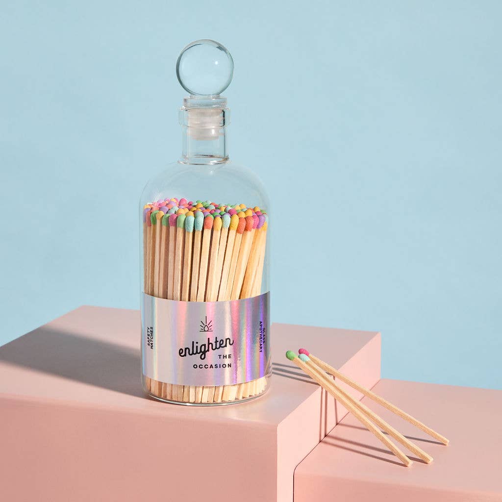 Glass Ball Top Apothecary Jar with Confetti Mix Matchsticks