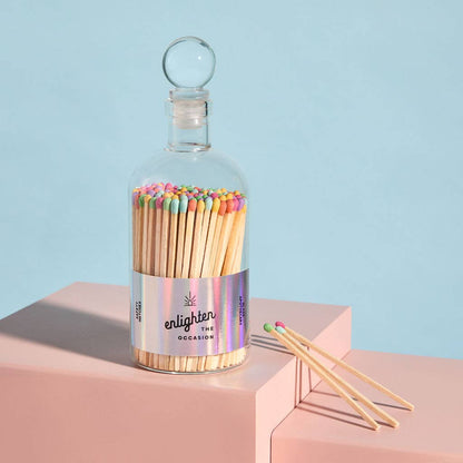 Glass Ball Top Apothecary Jar with Confetti Mix Matchsticks