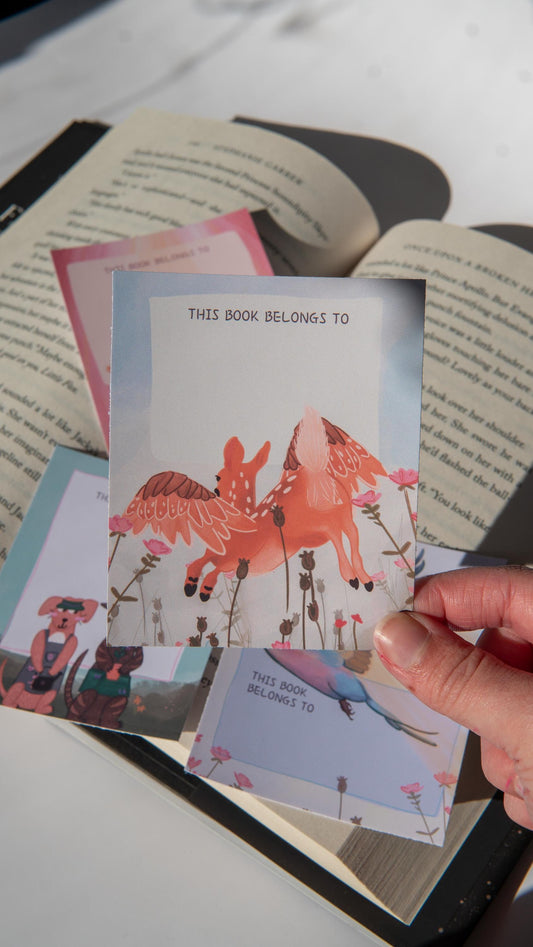 Flying Deer Bookplate Stickers
