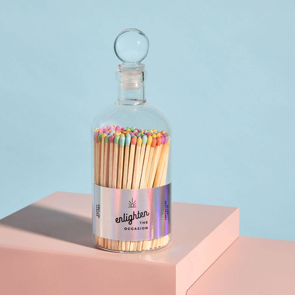 Glass Ball Top Apothecary Jar with Confetti Mix Matchsticks