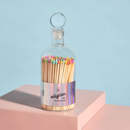 Glass Ball Top Apothecary Jar with Confetti Mix Matchsticks
