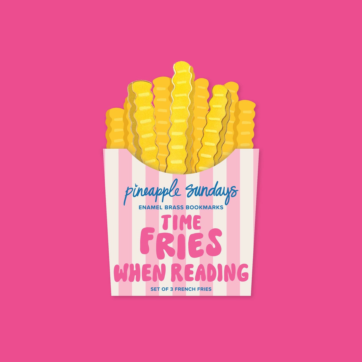 French Fries Enamel Brass Bookmark