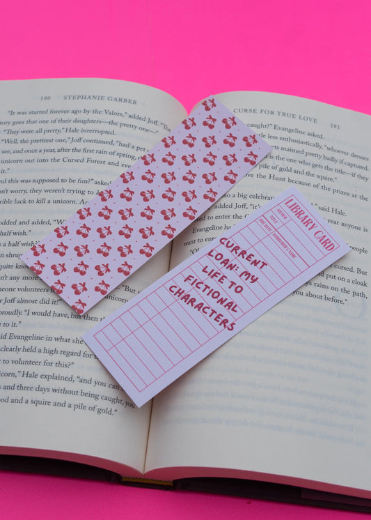 Library Card Bookmark – “Current Loan: My Life to Fictional Characters”