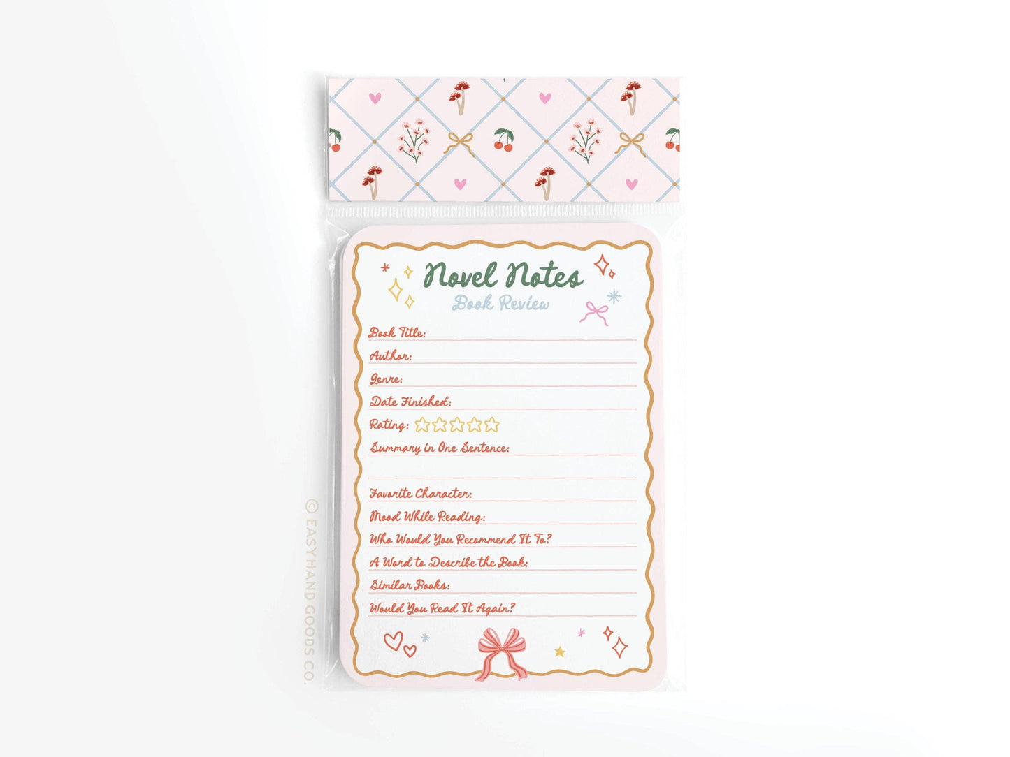 Coquette Novel Notes Book Review Card Set