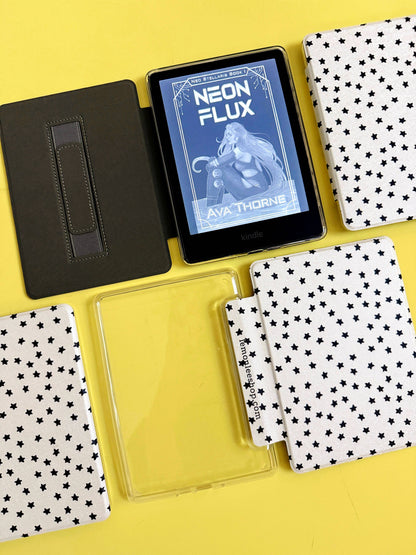 Mini Stars Kindle Case Cover with Clear Back and Cover Strap - 11th + 12th Gen Paperwhite/Colorsoft