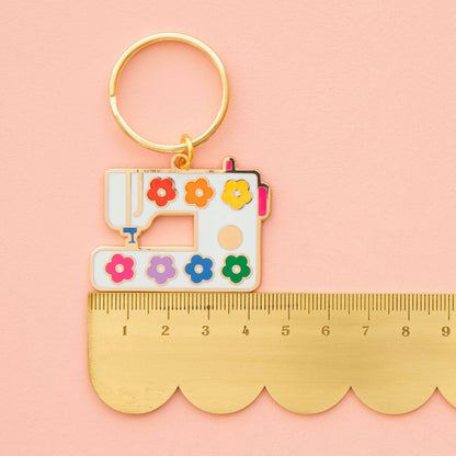 Daisy Sewing Machine Enamel Keychain