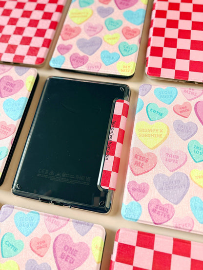 Red and Pink Checkers Kindle Case