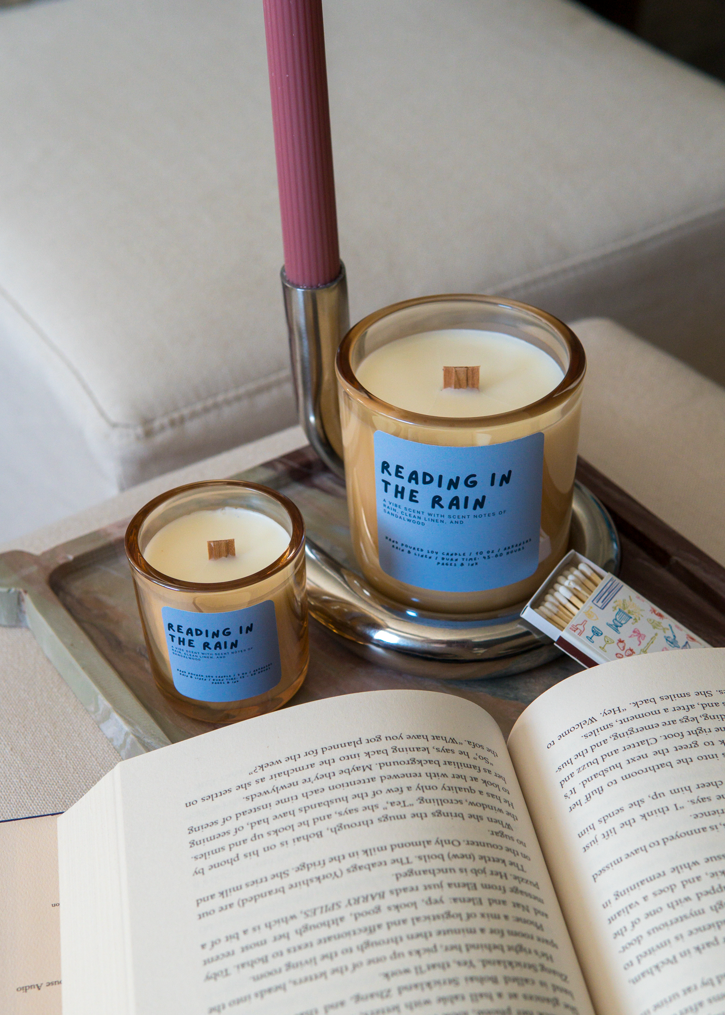 Reading in the Rain: Cotton & Rain Water Candle